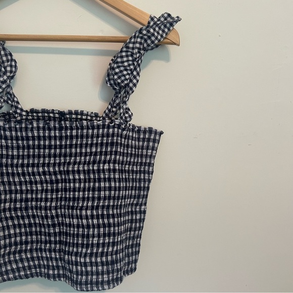 Revolve Peixoto Mariel Plaid Smocked Top - Picture 5 of 7